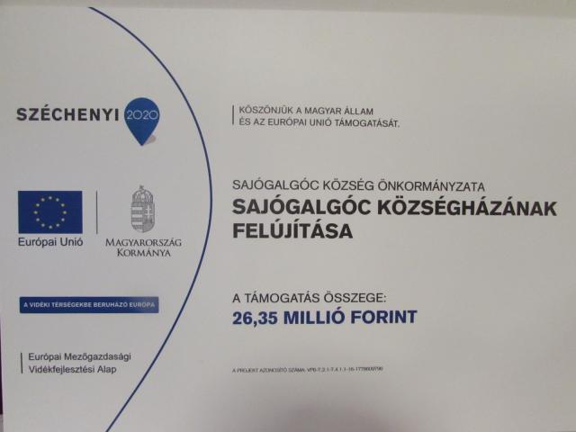 Községháza projekt tábla