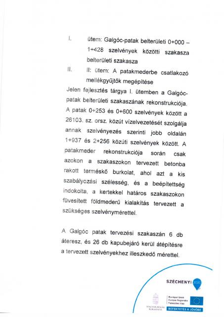 Sajógalgóc község vízelvezető hálózatának infrastrukturális fejlesztése